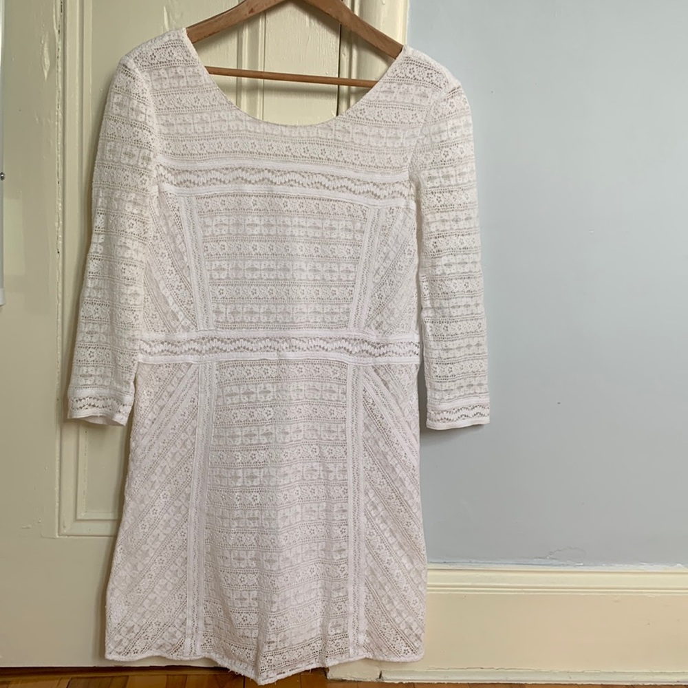 Sezane openwork white summer dress